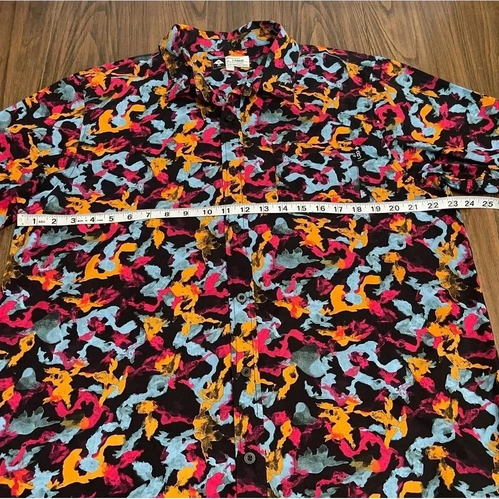 Lifted Research Group LRG Abstract Button Up Short Sleeve Shirt Men’s size L